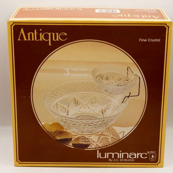 Vintage MCM crystal chip and dip bowl - Picture 2 of 2